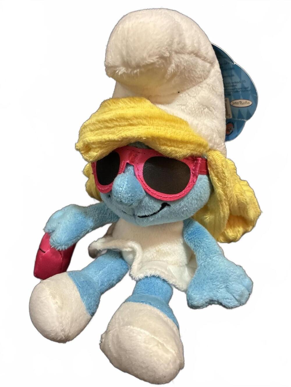 The Smurf Movie 2013 8" SMURFETTE Sunglasses Blue Bean Bag Plush | JAKKS